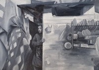 Zainab Aziz, Mutter 1, 5 x 7 Inch, Oil on Canvas, Figurative Painting, AC-ZAAZ-001